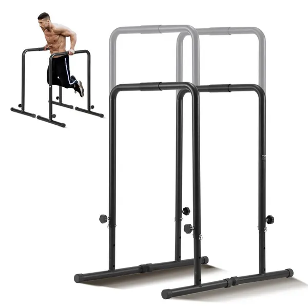 Barras imersão altura ajustável, 440 lbs, ginásio
