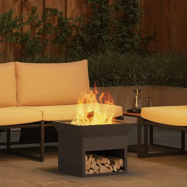 Fire Pit Preto 50 x 50 x 40 cm Aço