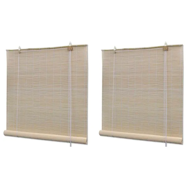 Estores de rolo em bambu natural 2 pcs 120x160 cm