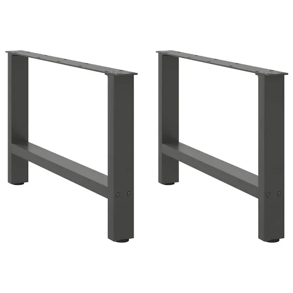 Pés para mesa de centro antracite 2 peças 70x(42-43) cm aço