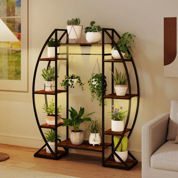 Estanteria para Plantas com Lâmpadas de Crescimento Ajustáveis 127x30x160 cm