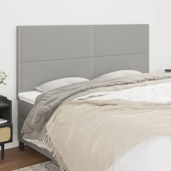 Cabeceira Cinza Claro 180x5x118/128 cm Tecido