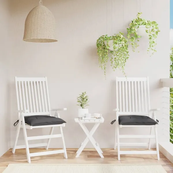 Almofadões de cadeira 2 pcs 40x40x7 cm tecido oxford antracite