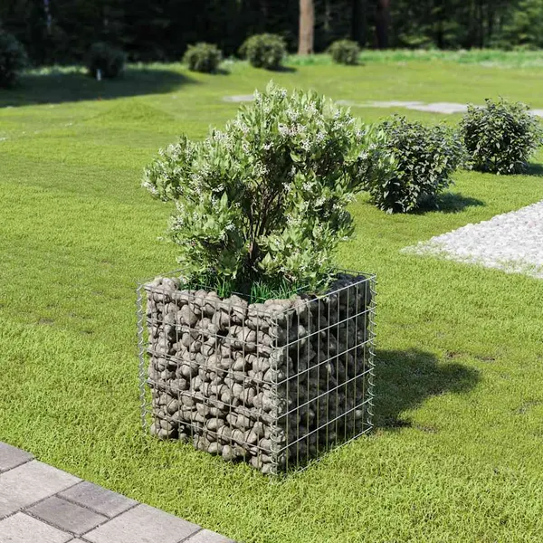 Canteiro elevado/cesto gabião 50x50x50 cm aço galvanizado