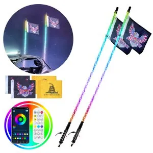 Luz chicote LED RGB 121,9cm 2 peças aplicação ATV