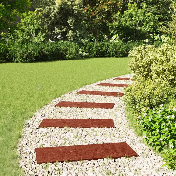 Pedra Passo 6 pcs Vermelho 60,5 x 25 x 2 cm Borracha