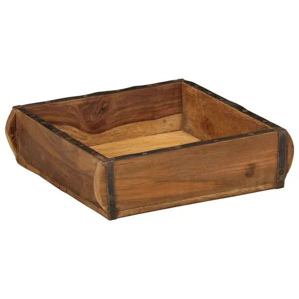 Tabuleiro Castanho 29 x 31 x 10 cm Madeira Reforçada Sólida