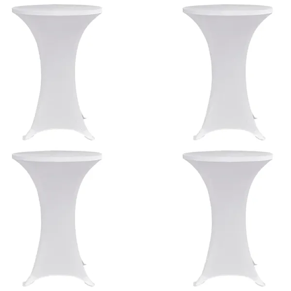 Capa para mesa de pé elástica Ø80 cm 4 pcs branco