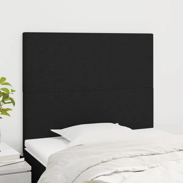 Cabeceira Preta 80x5x118/128 cm Tecido