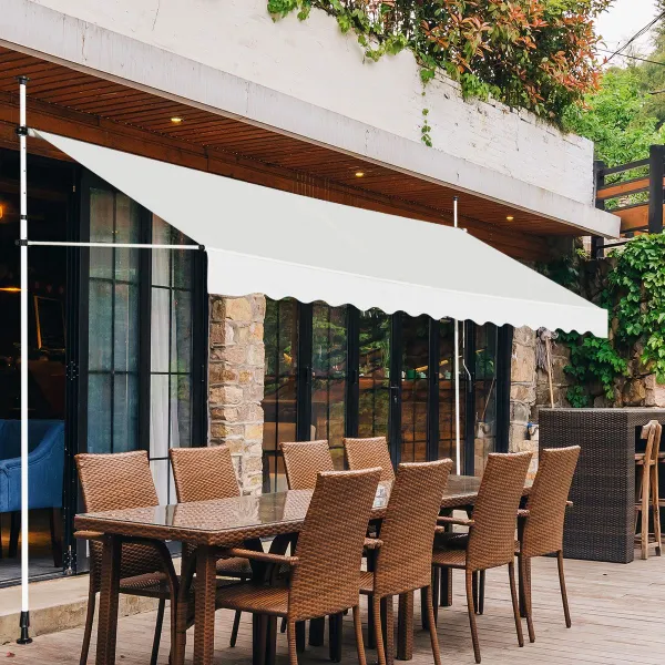 Tenda Telescopica Retrattile Resistente ai Raggi UV Impermeabile Manovella Regolabile 400 cm