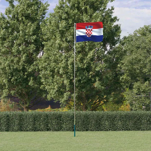 Bandeira da Croácia e mastro 5,5 m alumínio
