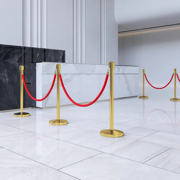 Conjunto de 2 Postes Separadores em Aço Inoxidável Barreiras de Segurança com Corda de Veludo Vermelho de 1,5 m e Base Preenchível com Água, para Teatro Festa Casamento Dourado