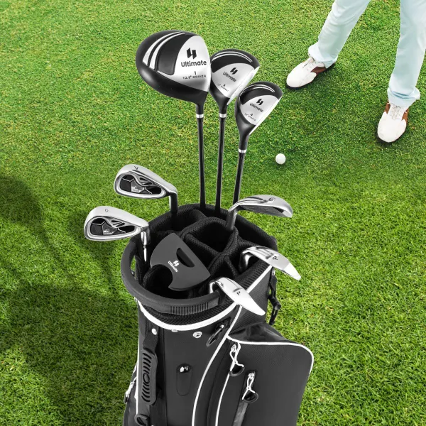 Conjunto de 9 Tacos de Golfe com Bolsa | Driver, Madeiras, Híbrido e Ferros