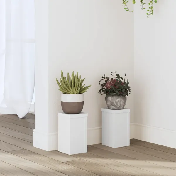 Suportes p/ plantas 2 pcs 10x10x18 cm derivados madeira branco