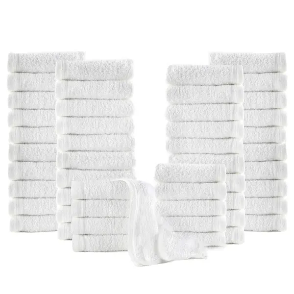 Toallas de huésped 50 pcs algodón 350 g 30x30 cm blanco