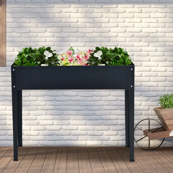 Jardineira Elevada com 2 Furos de Drenagem para Frutas, Legumes e Flores | 100x30x80 cm