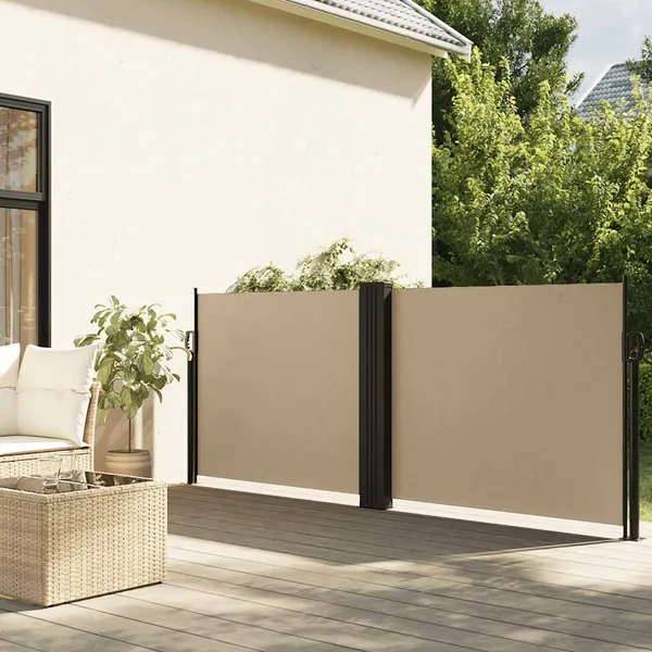 Toldo lateral retrátil 120x1000 cm bege