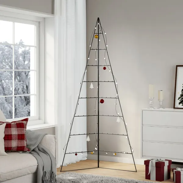 Árvore de Natal para decoração 210 cm metal preto