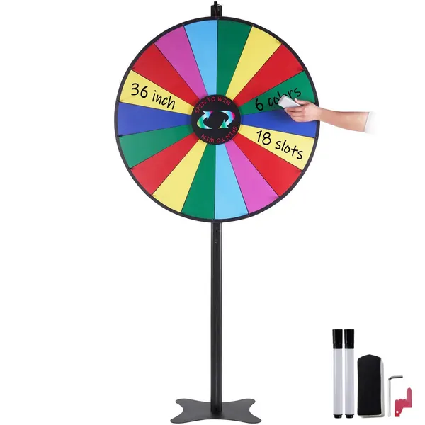 Roda de Prémios Giratória 36 pol, 18 Slots com Marcadores