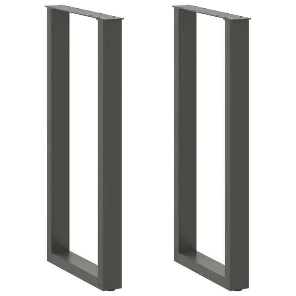 Pés para mesa de bar em formato de U, 2 peças, antracite, 50x(100-101) cm, aço