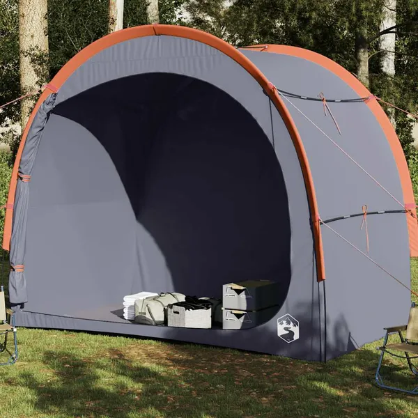 Tenda de arrumação impermeável cinzento e laranja
