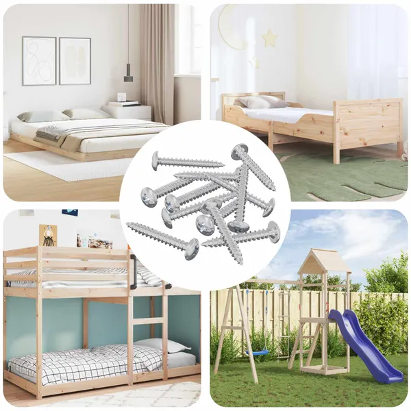Parafusos de Madeira 8451 pcs Prateado Aço