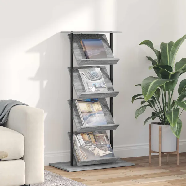 Estante de Revistas Cinza Sonoma 68 x 40 x 123.5 cm