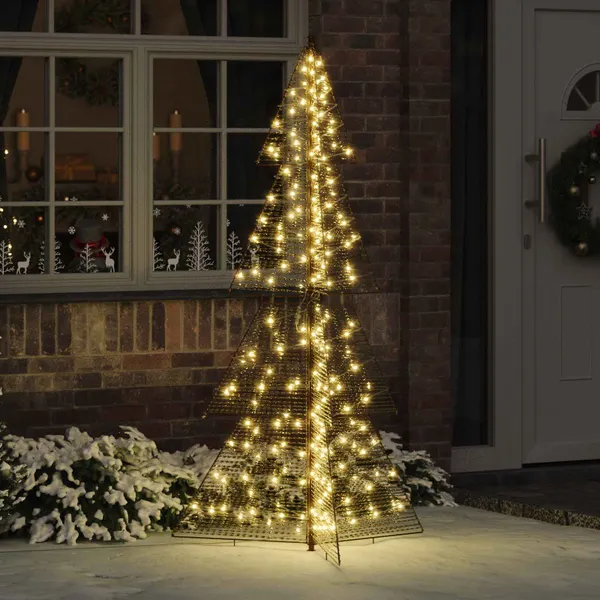 Árvore de Natal com 240 LEDs Branco quente 180 cm PET