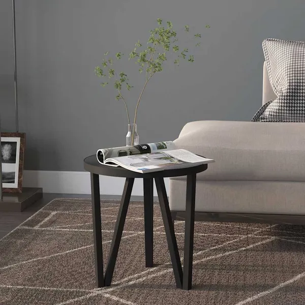 Mesa de centro Ø35 cm MDF preto