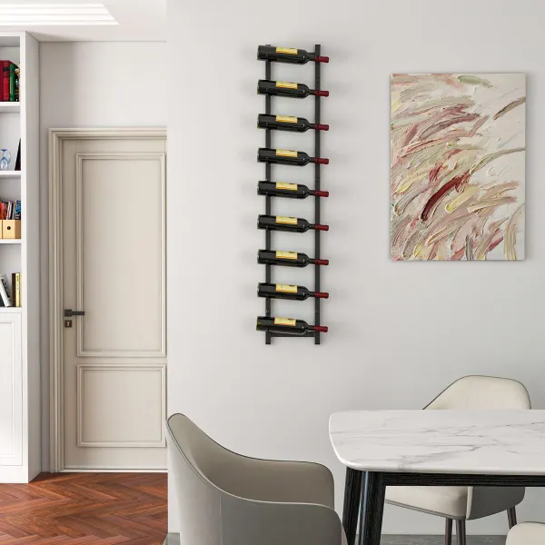 Botellero de Pared para 6/9/12 Botellas Soporte Metal Inoxidable Estante Vertical