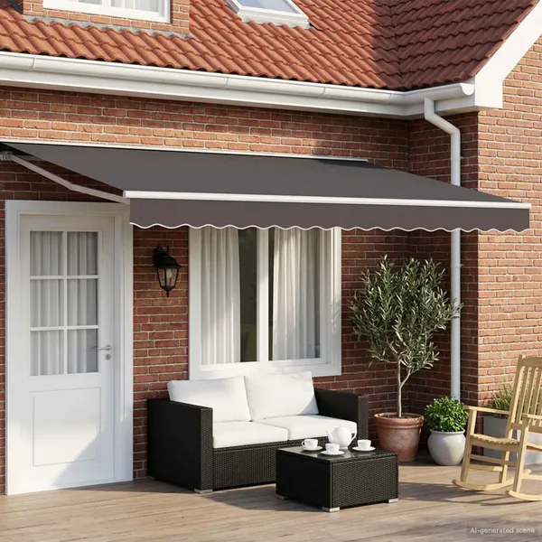 Toldo Retrátil Elétrico Antracite 4 × 3,5 m