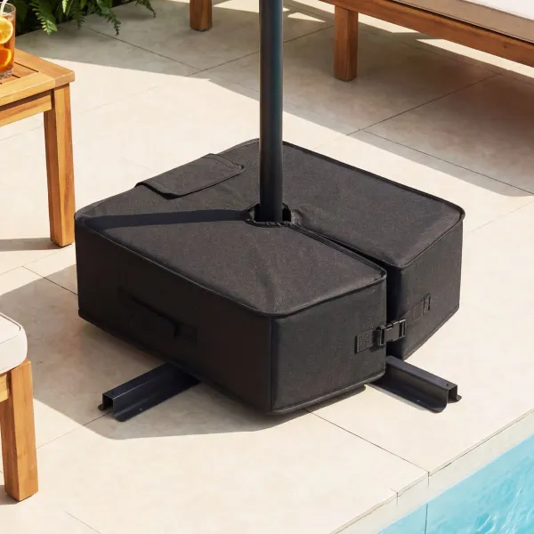 Bolsa Areia Pentagonal Base Guarda-sol Impermeável Abertura Lateral Fivelas Asa Dobrável Desmontável