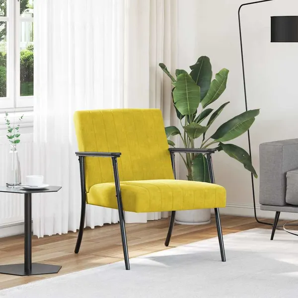 poltrona Amarelo 59 x 75 x 78 cm Veludo