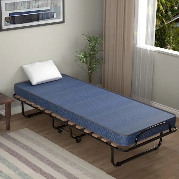 Lit Pliant avec Matelas Mousse à Mémoire pour Invités | 190x80cm