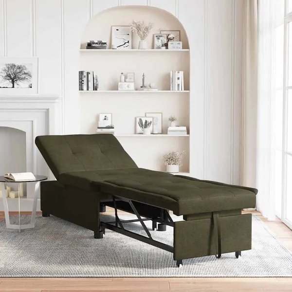 Sofá-Cama Verde Exército 194 x 67 x 82 cm Tecido Huahua