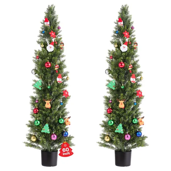 Árvores Topiary Cedro Artificial 1524 mm Set 2