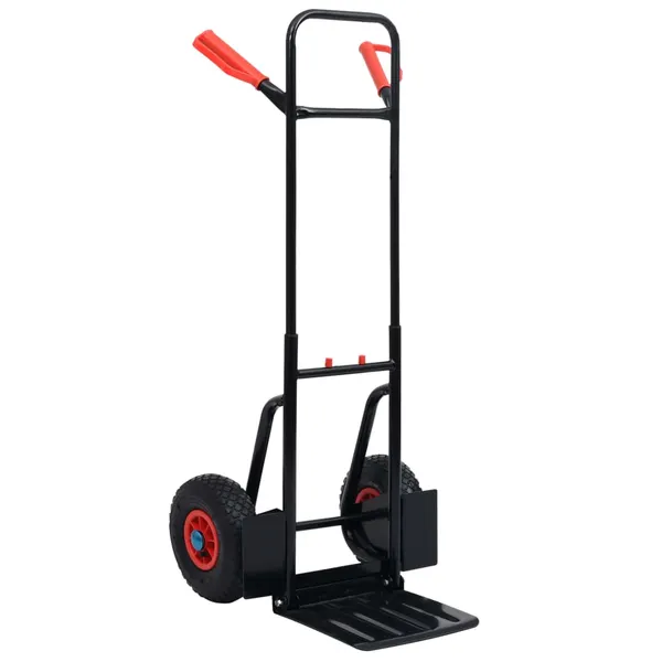 Carrinho de mão telescópico 200 kg preto e vermelho