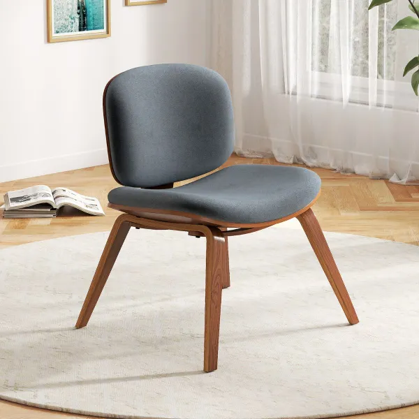 Cadeira Auxiliar sem Braços com Encosto Curvo e Assento Acolchoado 59x55x77 cm