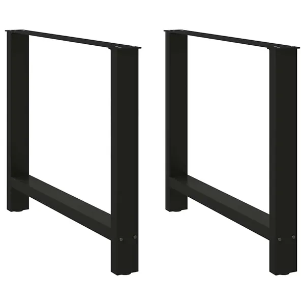 Pés para mesa de jantar , pretos, 2 peças, 100x (72-73) cm, aço