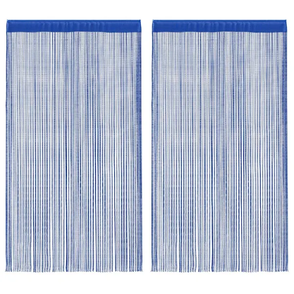 Cortinas de fios 2 pcs 100x250 cm azul