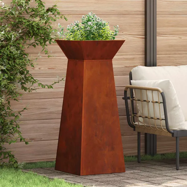 Vaso de Pilar 2 pcs Prateado 40 x 40 x 100 cm