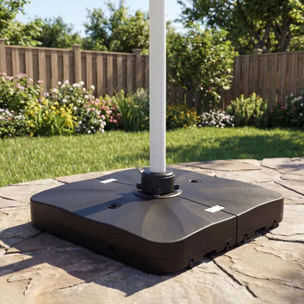 Base para Guarda-sol Cantilever com Rodas Preenchível Quadrada HDPE 105cm 210kg