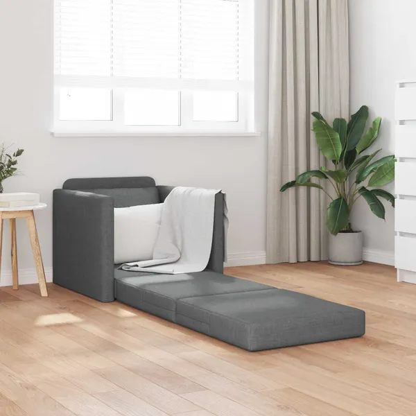 Sofá-Cama 60cm Cinza Escuro tecido