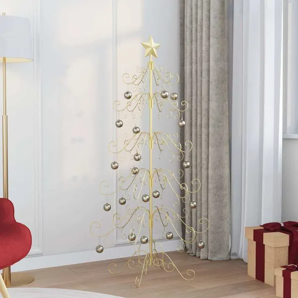 Árvore de Natal de metal Ouro 150 cm Aço com Revestimento em Pó