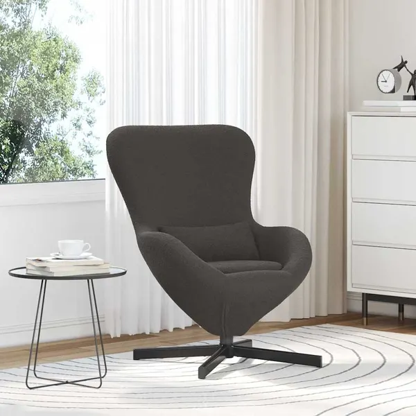 Cadeira ovo Cinza Escuro 63 x 73 x 90 cm tecido