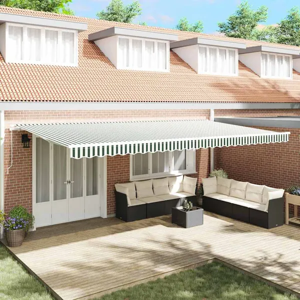 Tecido de substituição para toldo Verde e Branco 580 x 295 cm