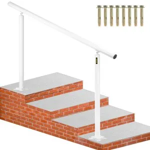 Corrimão Escadas 152,4cm, Alumínio Branco, Ajustável 0-5 Degraus