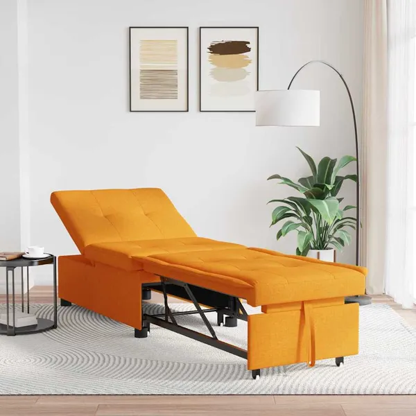 Sofá-cama retrátil Amarelo Escuro 194 x 50 x 82 cm tecido
