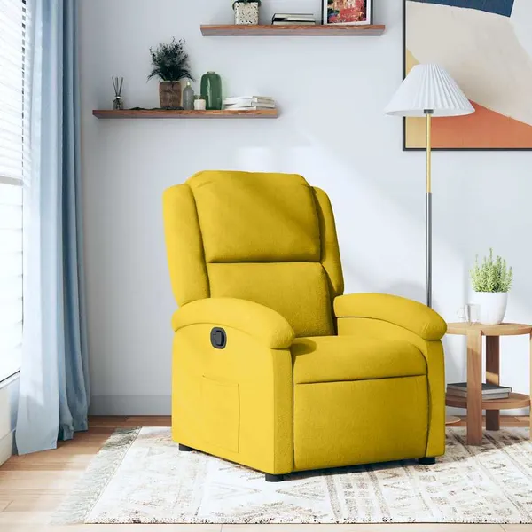 Poltrona reclinável veludo amarelo