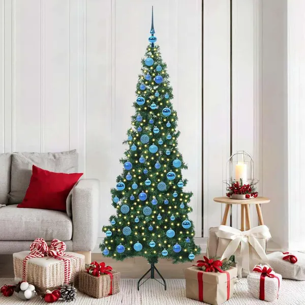 Árvore de Natal artificial de canto Verde 180 cm PVC e Metal